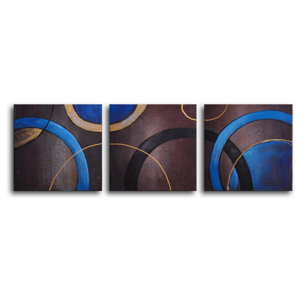Hand Painted "Circulation" 3 Piece Canvas Art Set