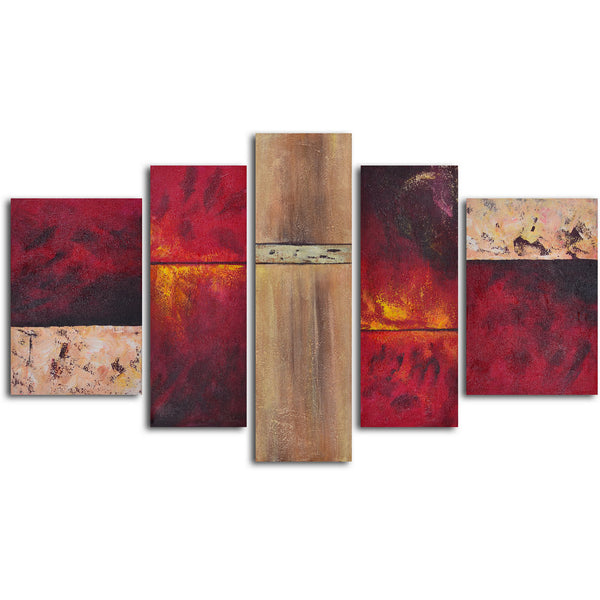 Hand Painted "Francophile wall panels" 5 Piece Set Oil Painting