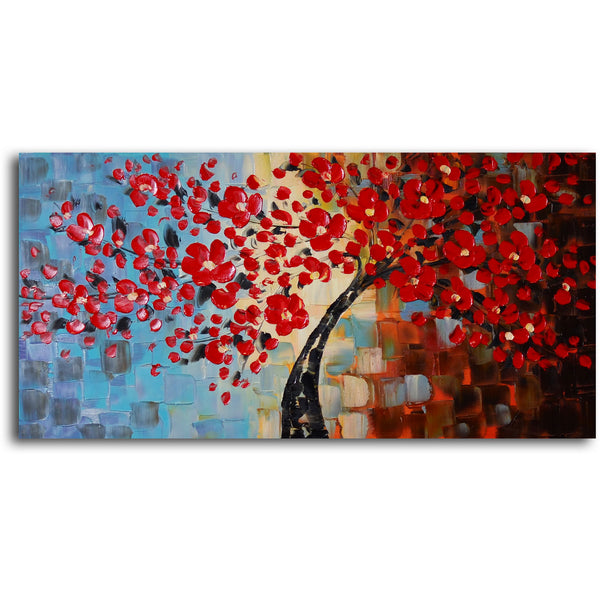 Hand Painted "Bouquet of textured red" Oil Painting