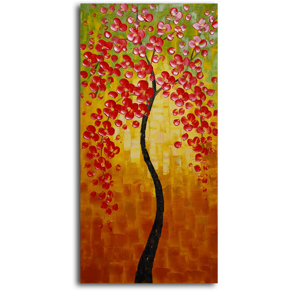 Hand Painted "Orange petaled twiglet" Oil Painting