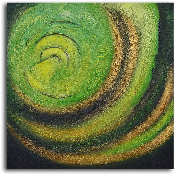 Hand Painted "The green abyss" Oil Painting