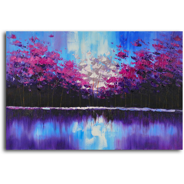 Hand painted "Flock in the Forest" oil painting on canvas