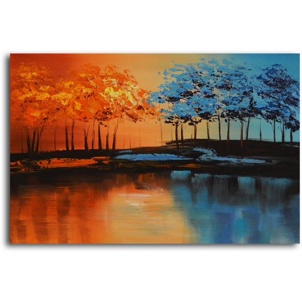 Hand painted "Into the New" oil painting on canvas