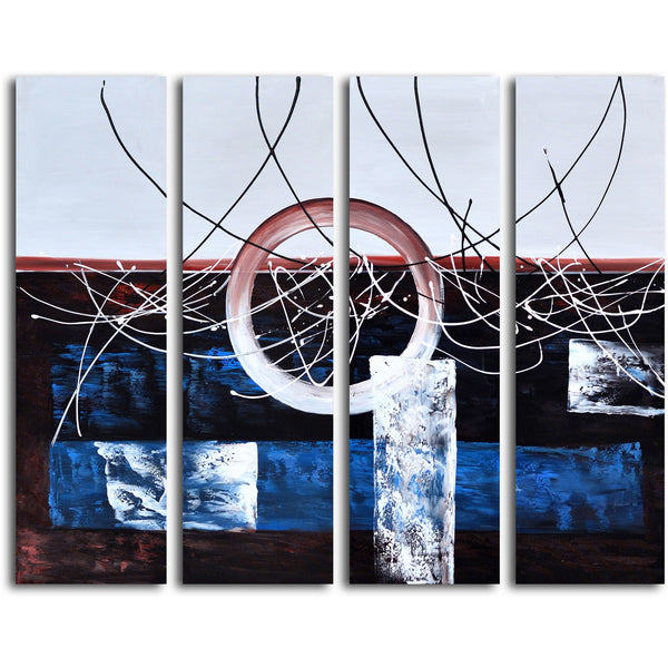 Hand painted "Split Diameter" 4 piece canvas set
