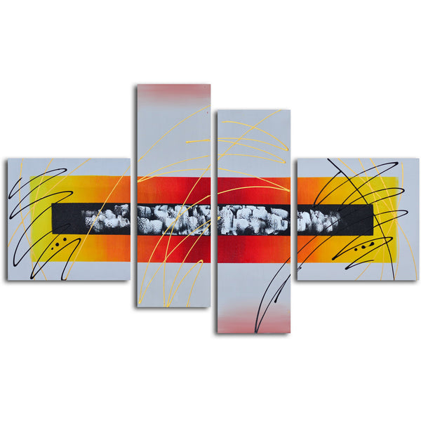 Hand painted "Urban Equalizer" 4 piece canvas set