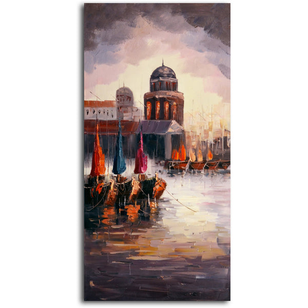 "Sunday Morning Sailboats" Original Oil Painting on Canvas
