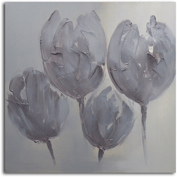 "Tulips in neutral" Original Oil Painting on Canvas