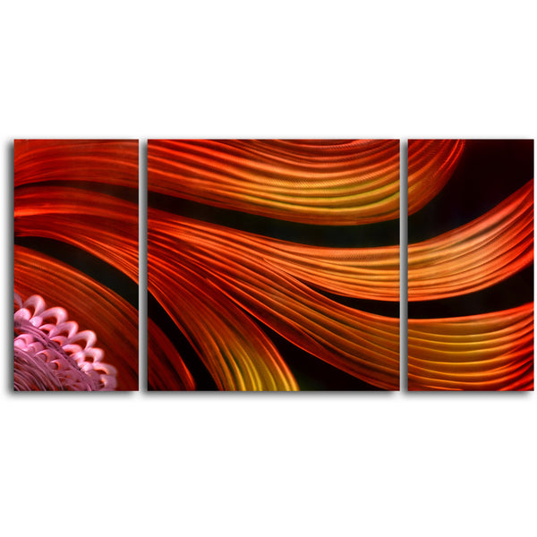 "Spun with satin scarves" 3 Piece Contemporary Handmade Metal Wall Art Set