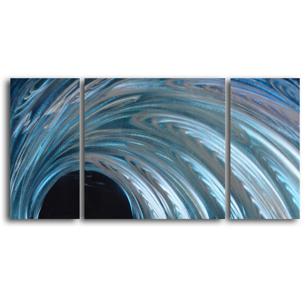 'Frozen Arc' 3 Piece Handmade Metal Wall Art Set