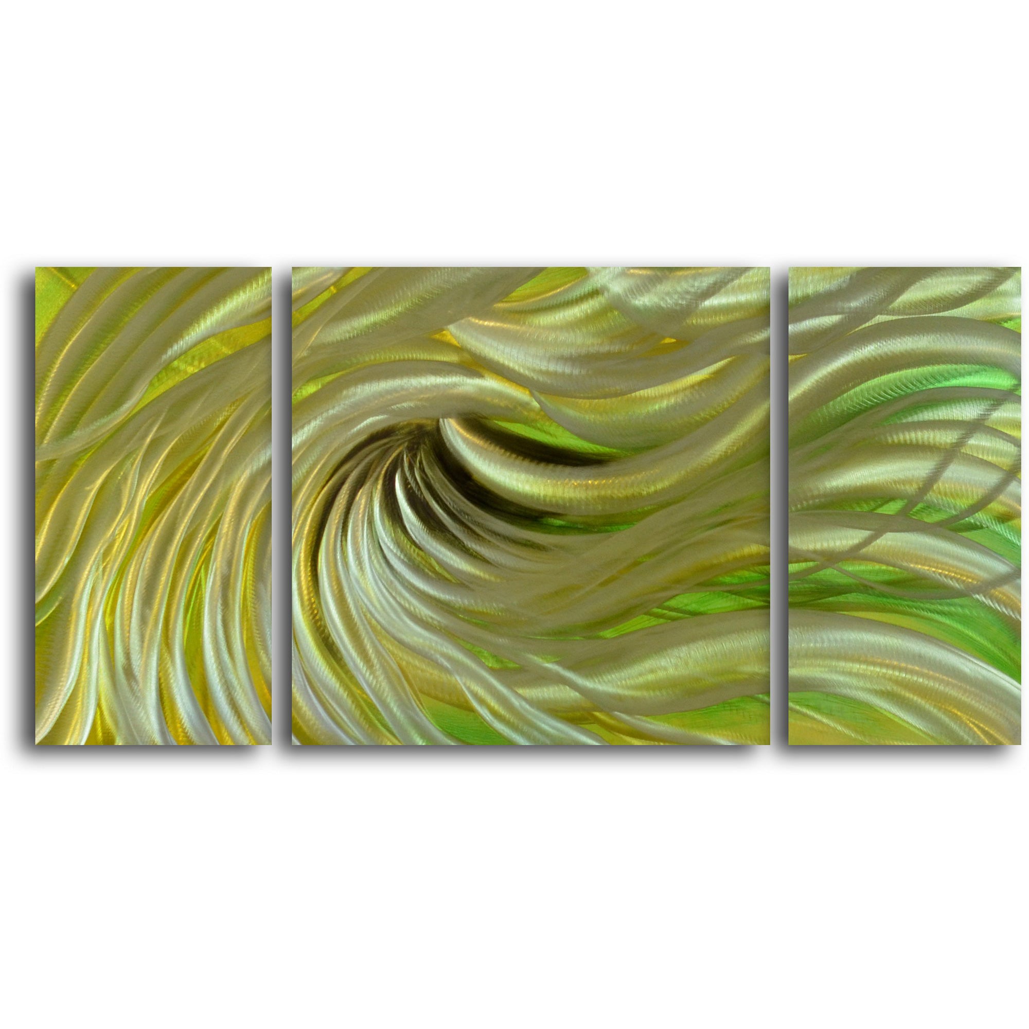 'Blond Waves' 3 Piece Handmade Metal Wall Art Set