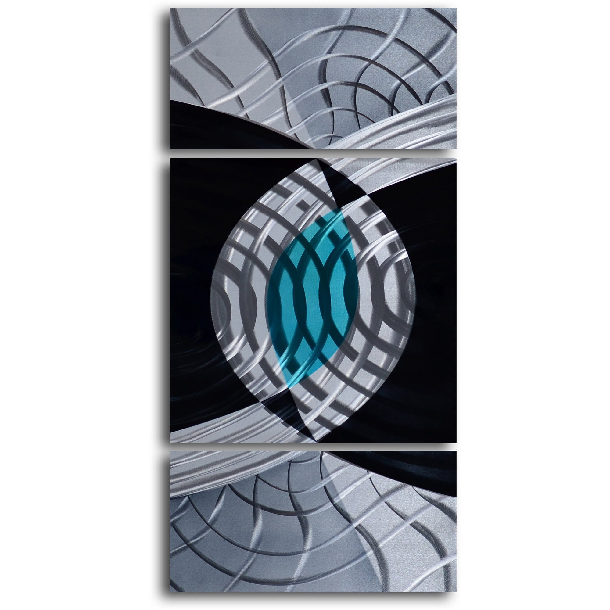 'Azure Eye' 3 Piece Handmade Metal Wall Art Set