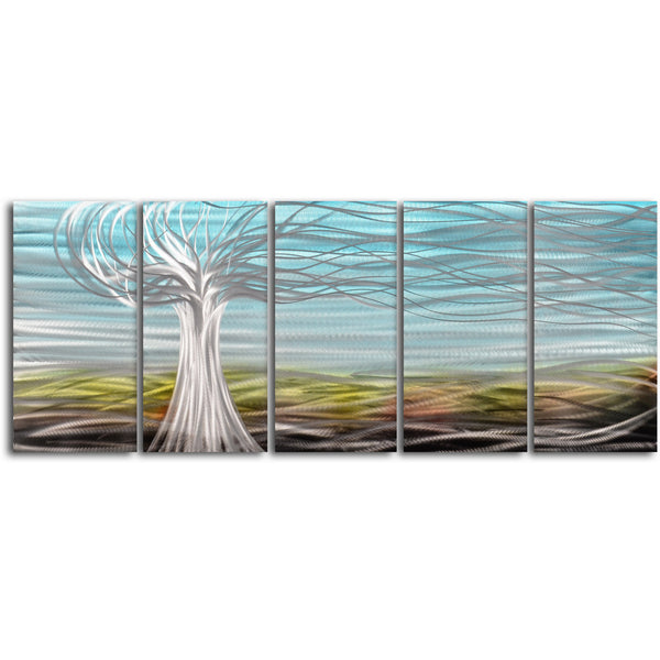 "Ghostly tree" 5 Piece Contemporary Handmade Metal Wall Art Set
