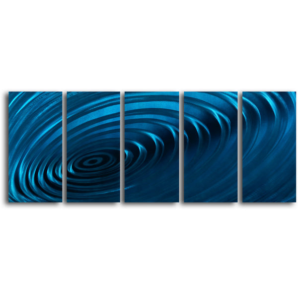 "Ripple effect" 5 Piece Contemporary Handmade Metal Wall Art Set