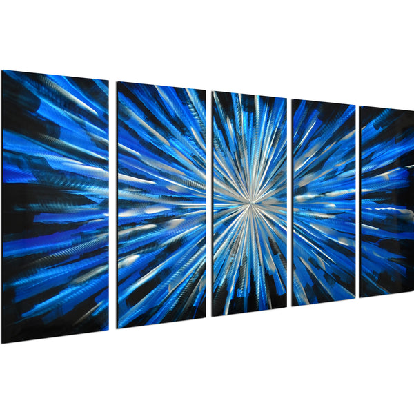 Blue brilliance 5 Piece Handmade Metal Wall Art