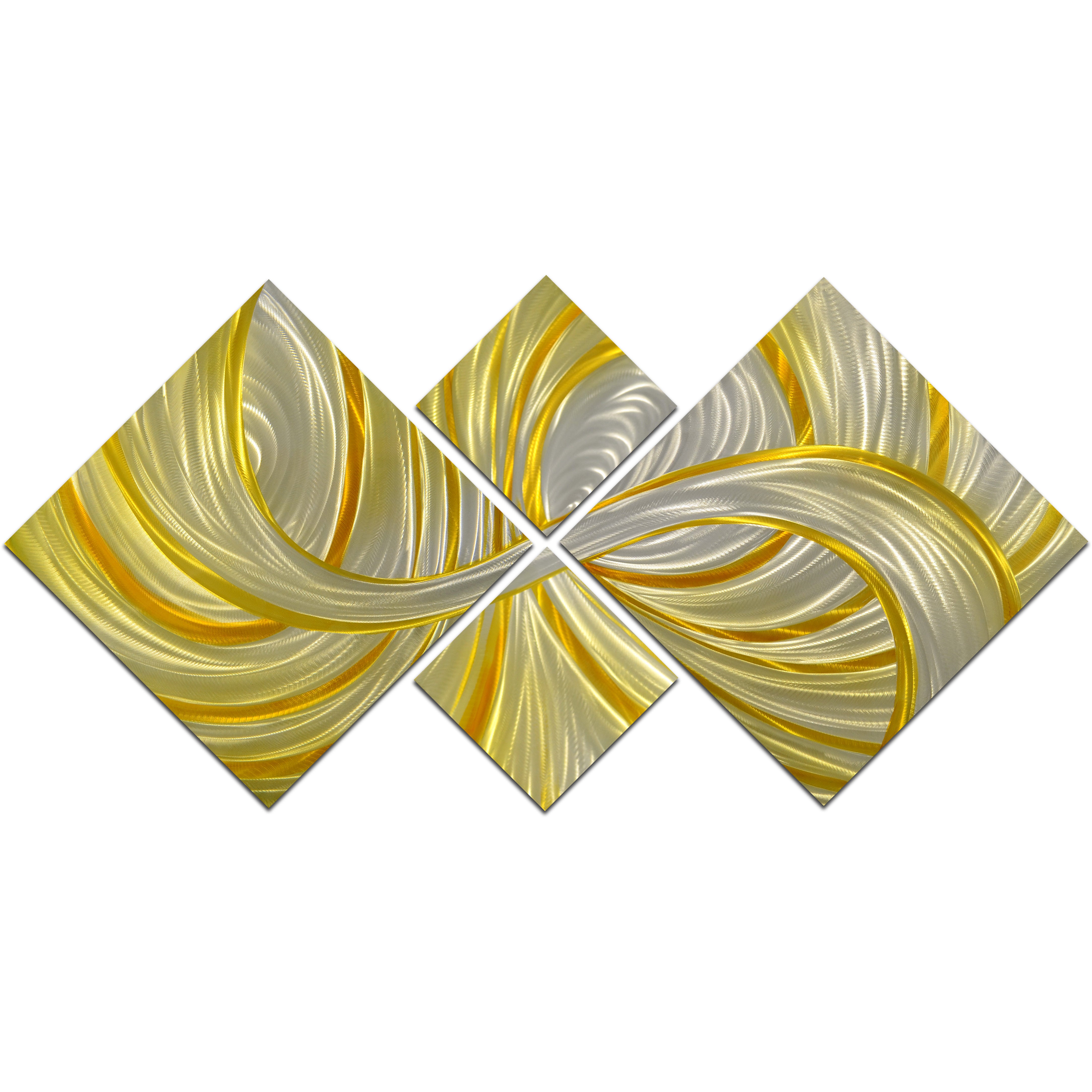 Deceptive Golden curls 4 Piece Handmade Metal Wall Art