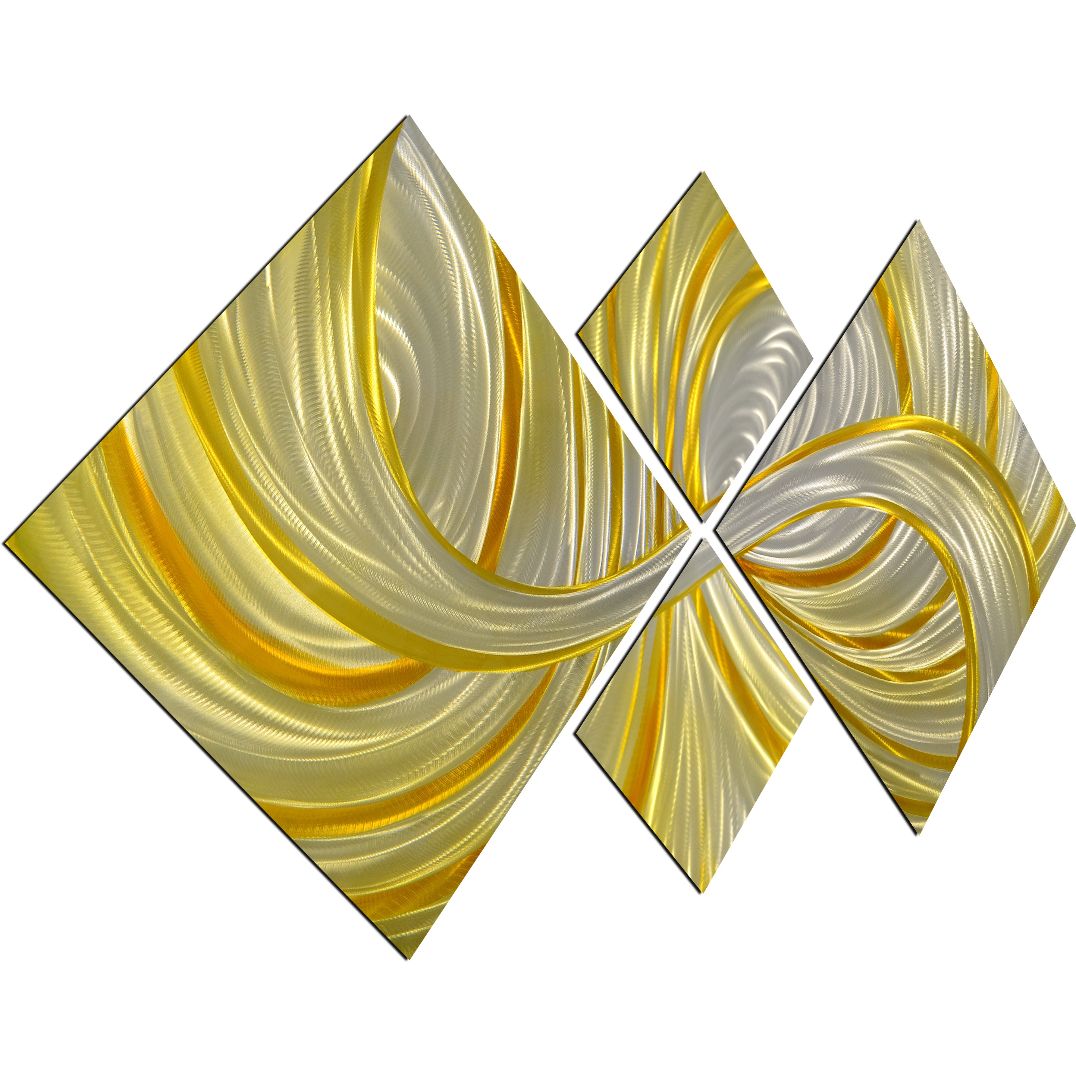 Deceptive Golden curls 4 Piece Handmade Metal Wall Art