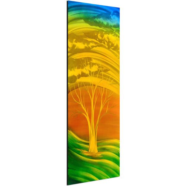 Fiery Golden green Handmade Metal Wall Art