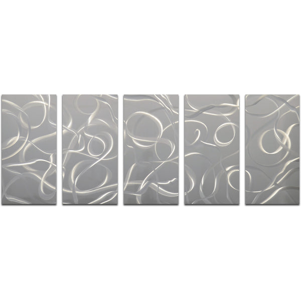 A cacophony of twirls 5 Piece Handmade Metal Wall Art
