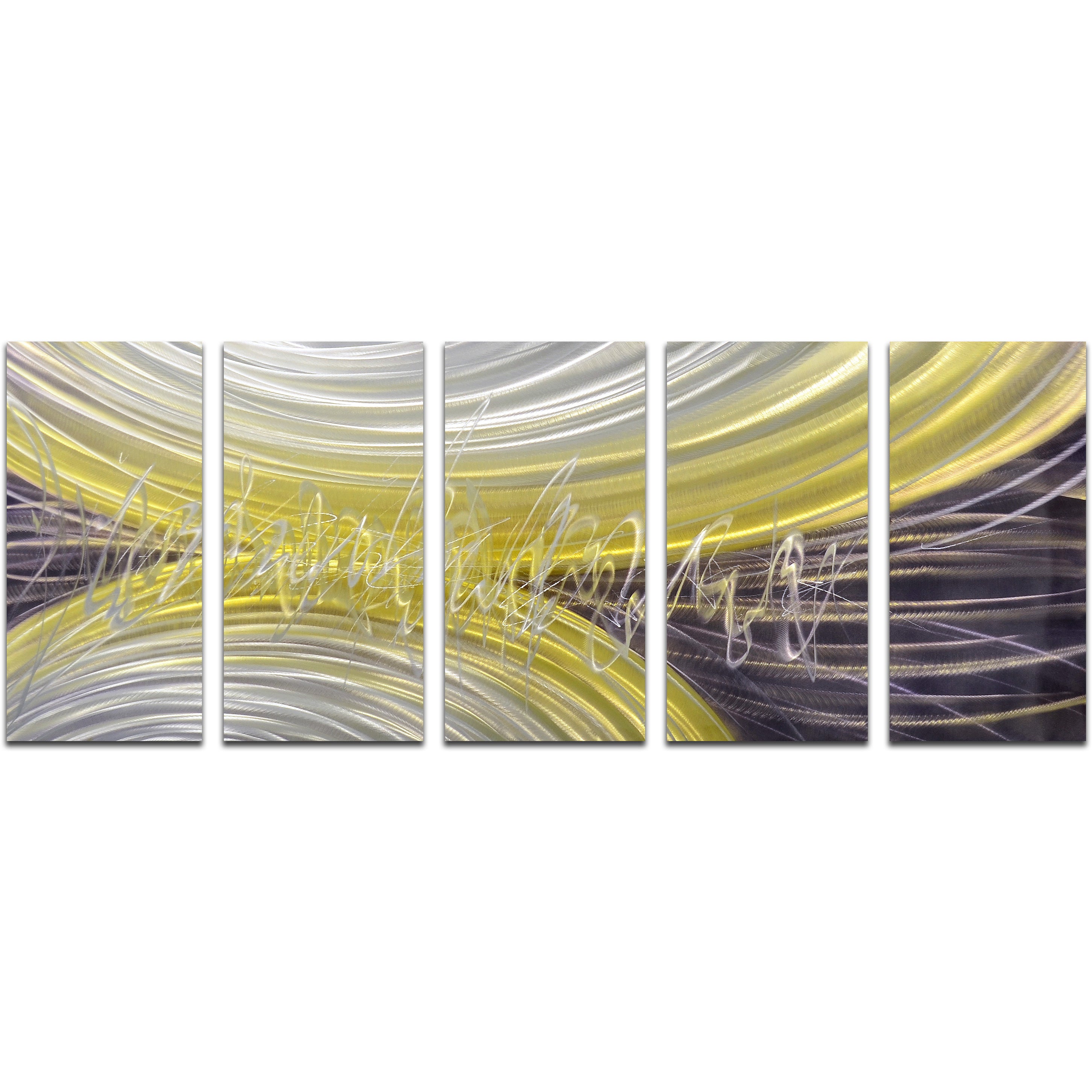 Rings of magnetism 5 Piece Handmade Metal Wall Art