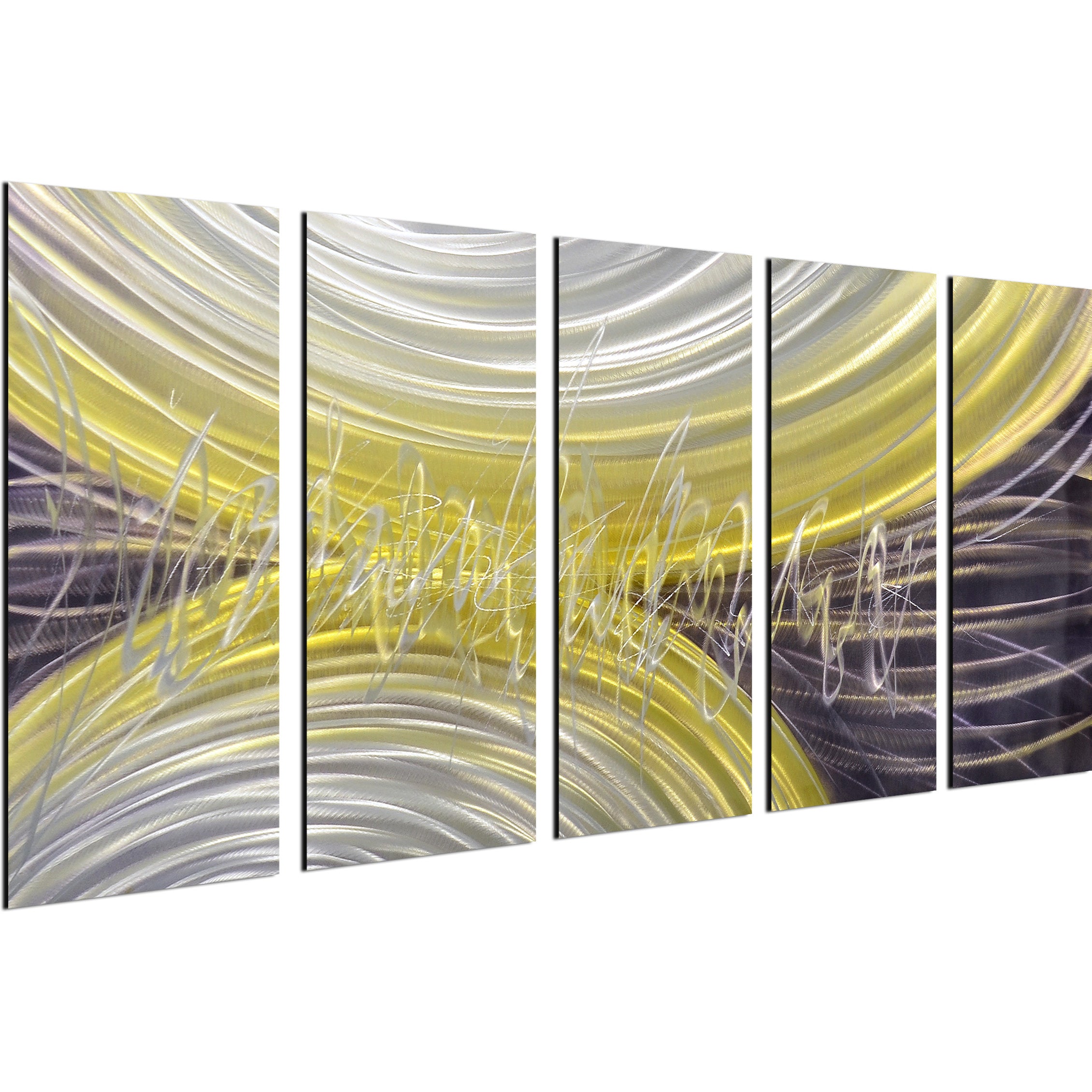 Rings of magnetism 5 Piece Handmade Metal Wall Art