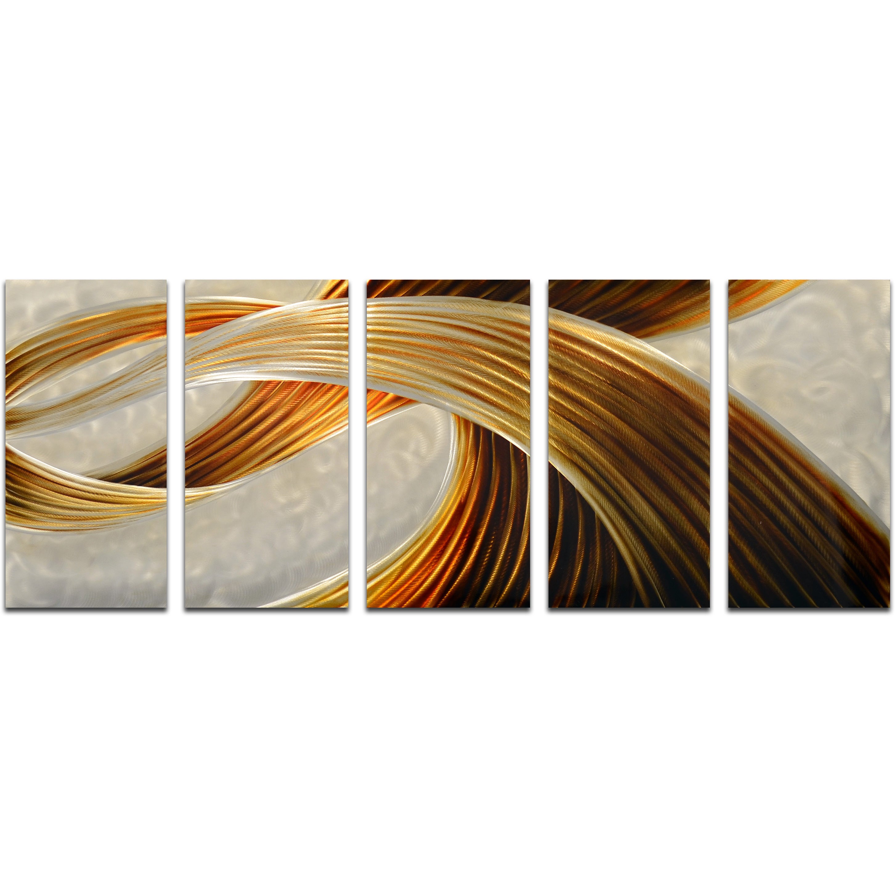 Golden magic 5 Piece Handmade Metal Wall Art