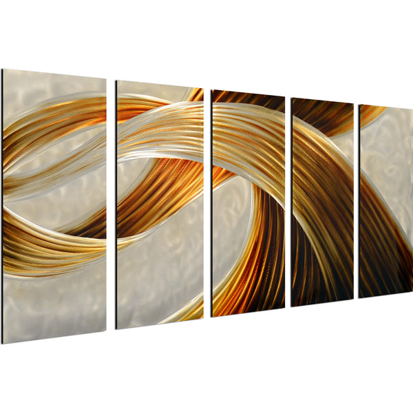 Golden magic 5 Piece Handmade Metal Wall Art