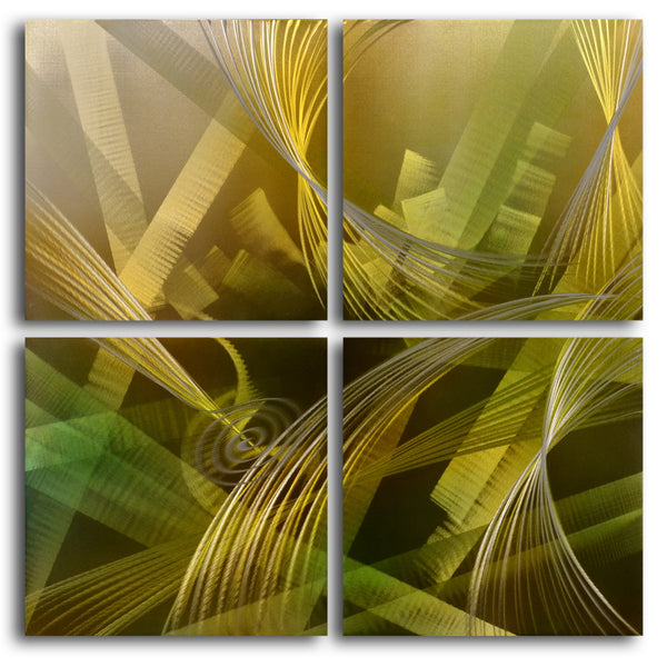 "Modern tropicals" 4 Piece Contemporary Handmade Metal Wall Art Set
