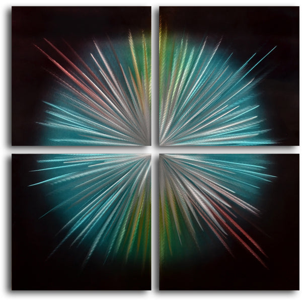 "Kaleidascope star" 4 Piece Contemporary Handmade Metal Wall Art Set