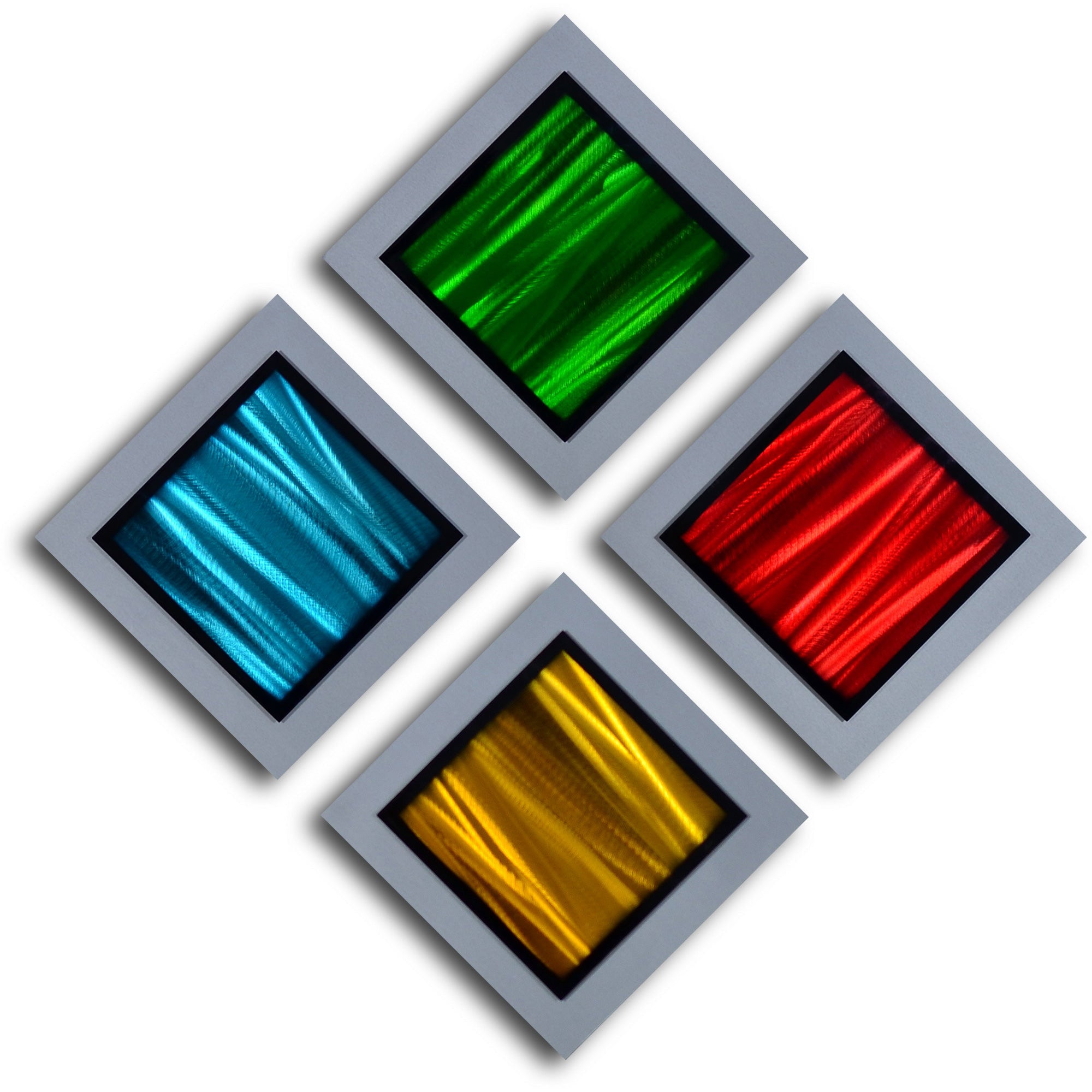 'Elemental Palette' 4 Piece Handmade Metal Wall Art Set