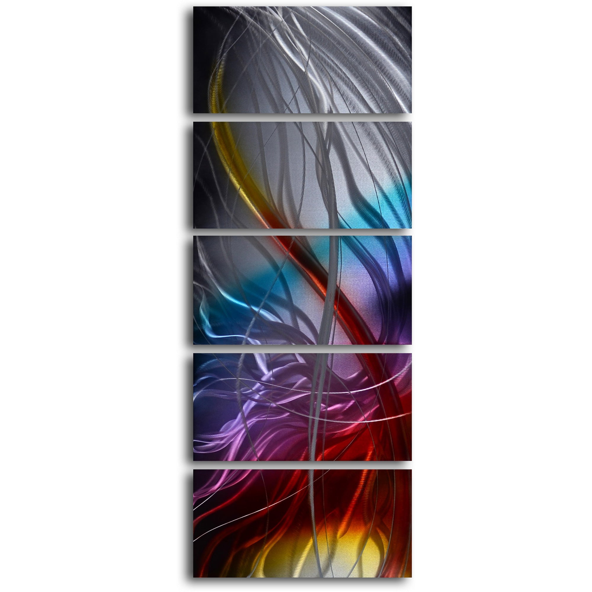 'Phoenix Rising' 5 Piece Handmade Metal Wall Art Set
