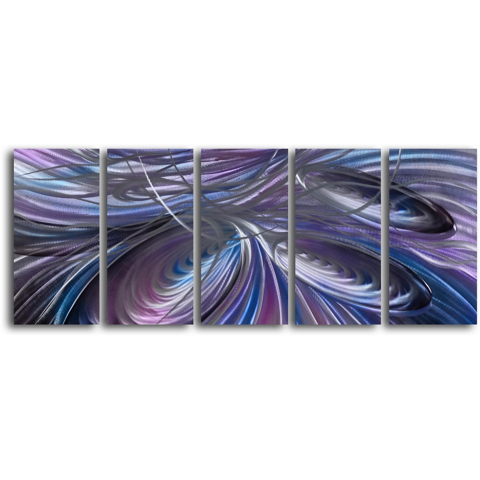 'Tripple Cyclone' 5 Piece Handmade Metal Wall Art Set