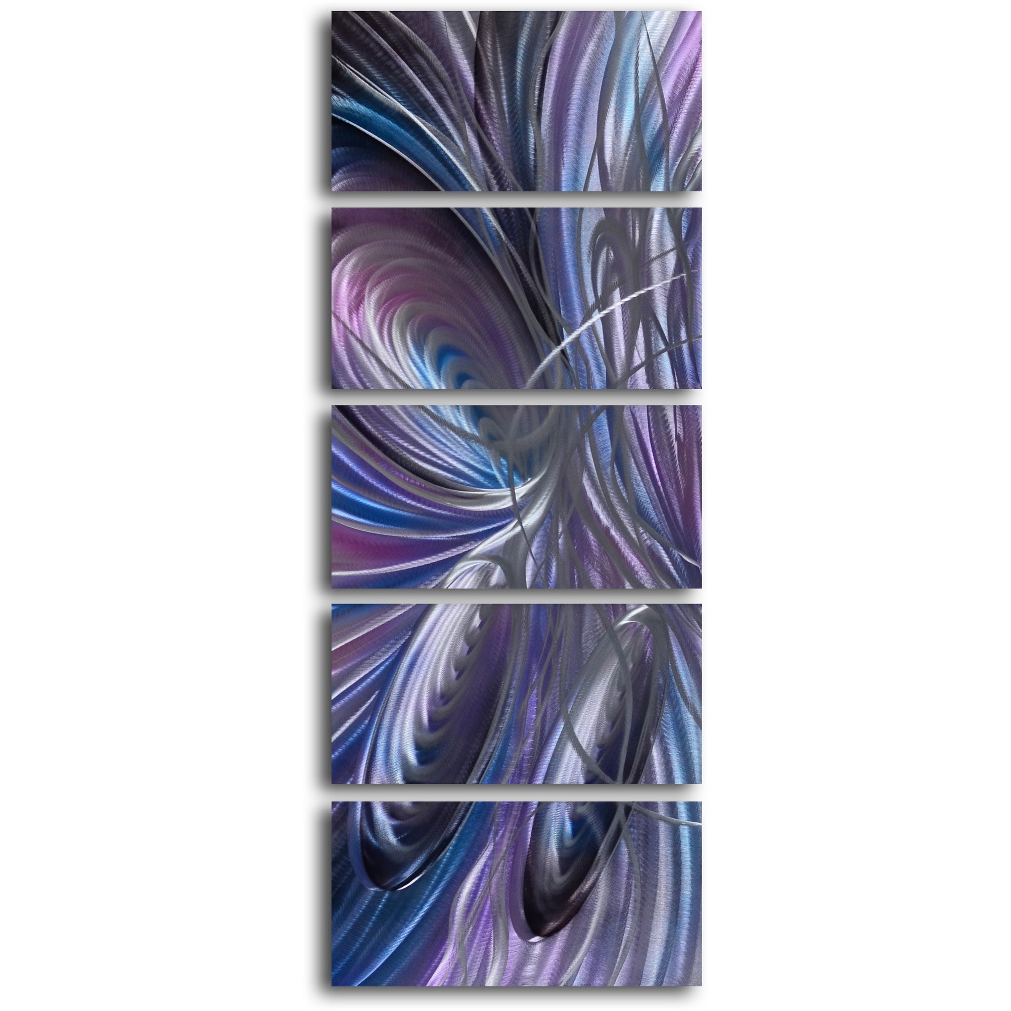 'Tripple Cyclone' 5 Piece Handmade Metal Wall Art Set