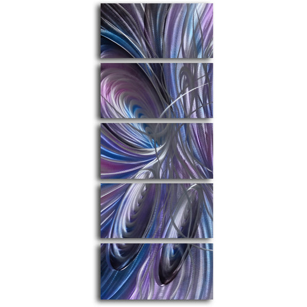 'Tripple Cyclone' 5 Piece Handmade Metal Wall Art Set