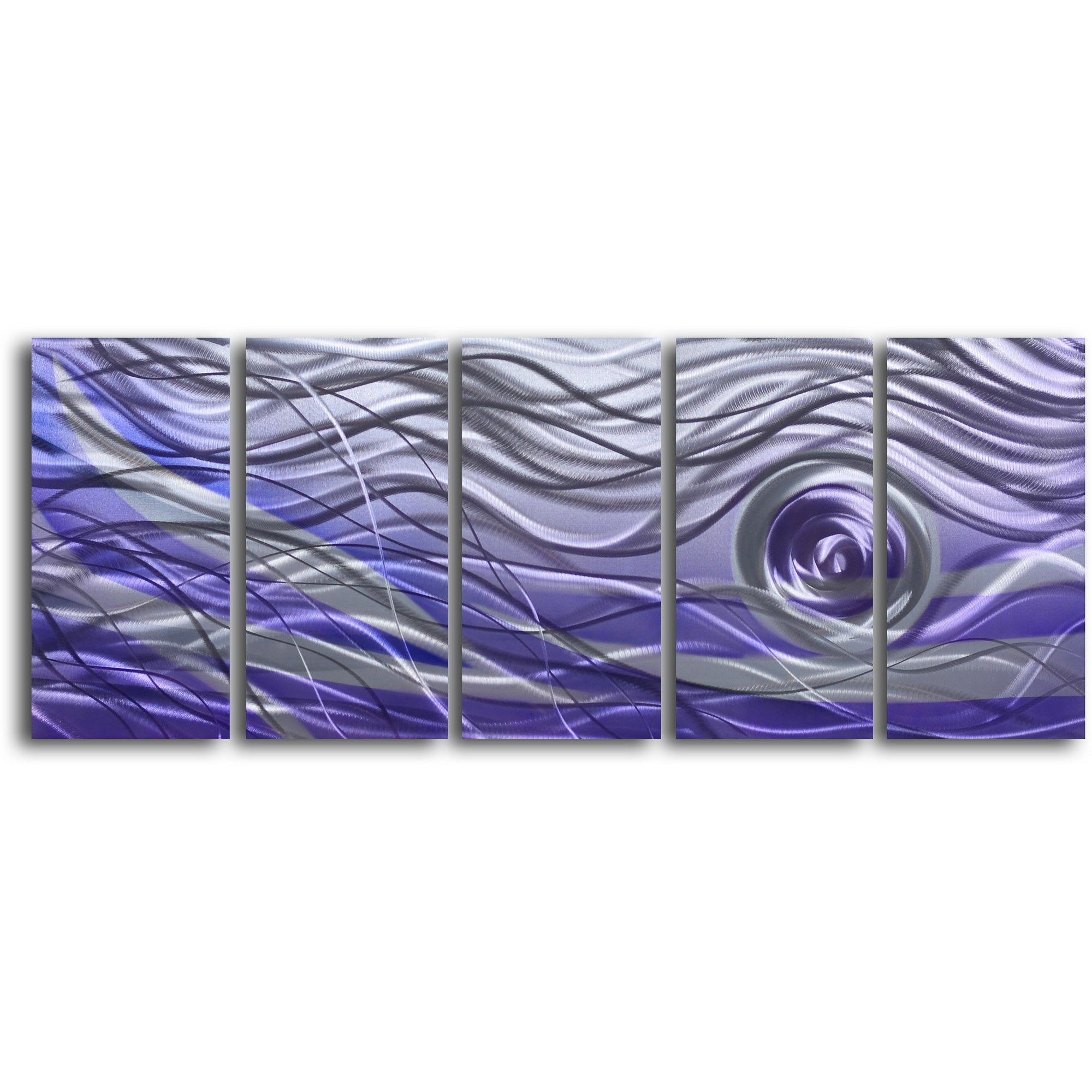 'Violet Vortex' 5 Piece Handmade Metal Wall Art Set