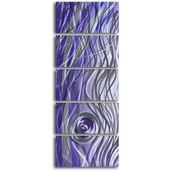 'Violet Vortex' 5 Piece Handmade Metal Wall Art Set
