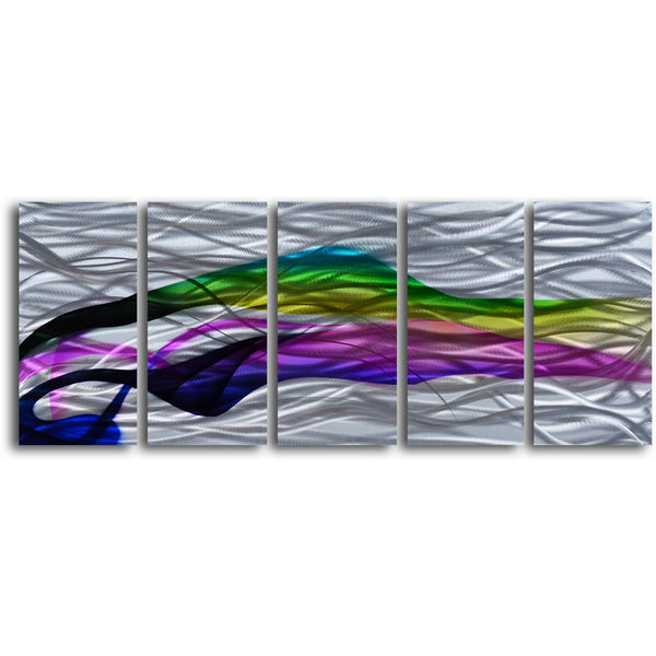 'Ink in the Stream' 5 Piece Handmade Metal Wall Art Set