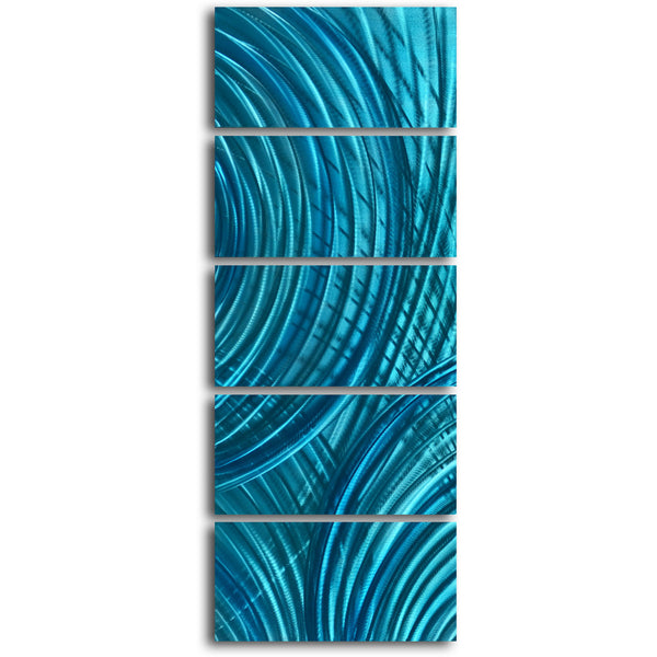 'Ripples in the Deep' 5 Piece Handmade Metal Wall Art Set