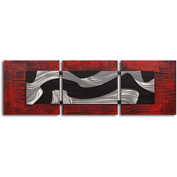 Handcrafted "Metallic black and white " Metal on Hand Painted Canvas
