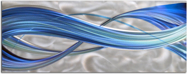 Blue Stream handmade metal wall art sculpture