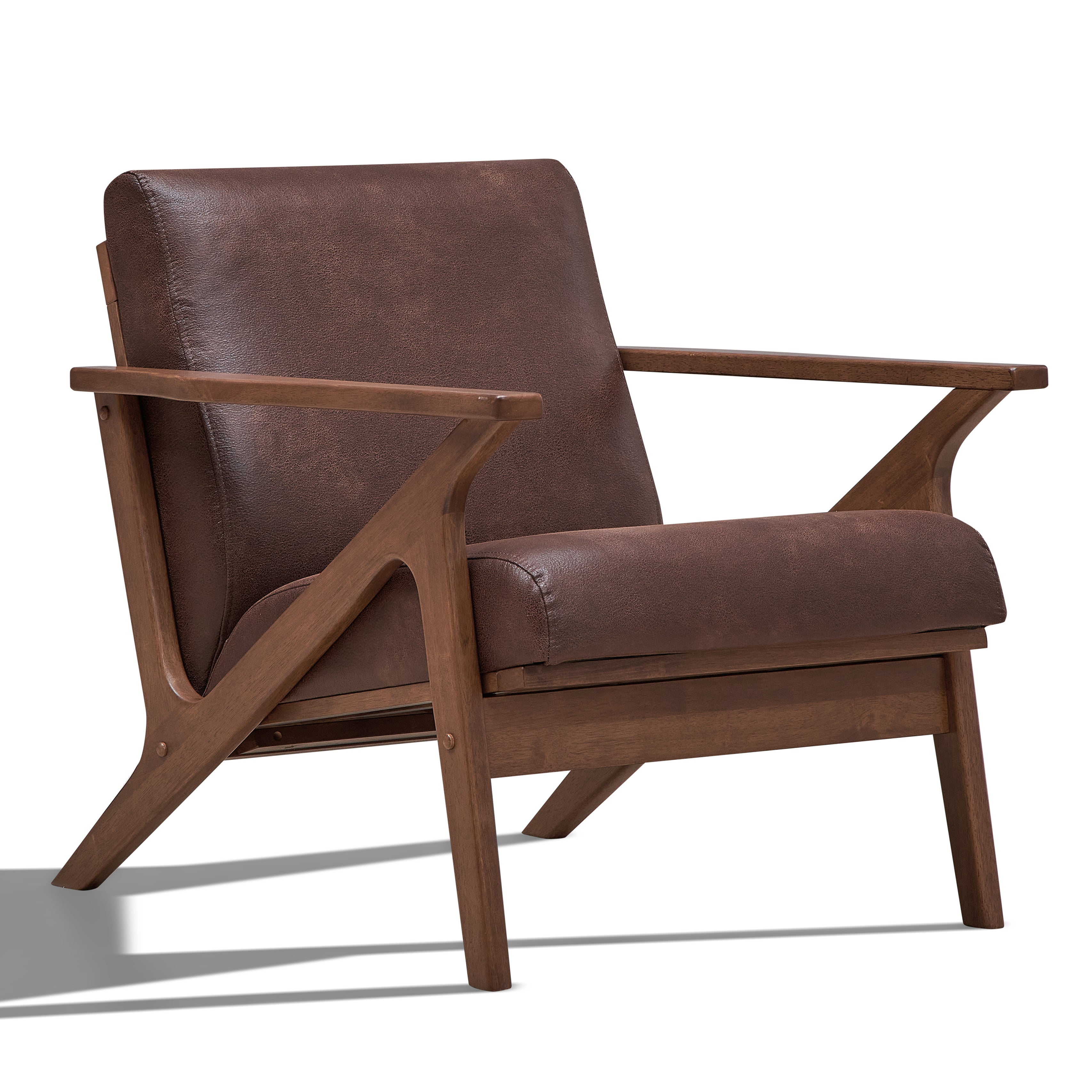 Zola Upholstered Accent Armchair - Brown