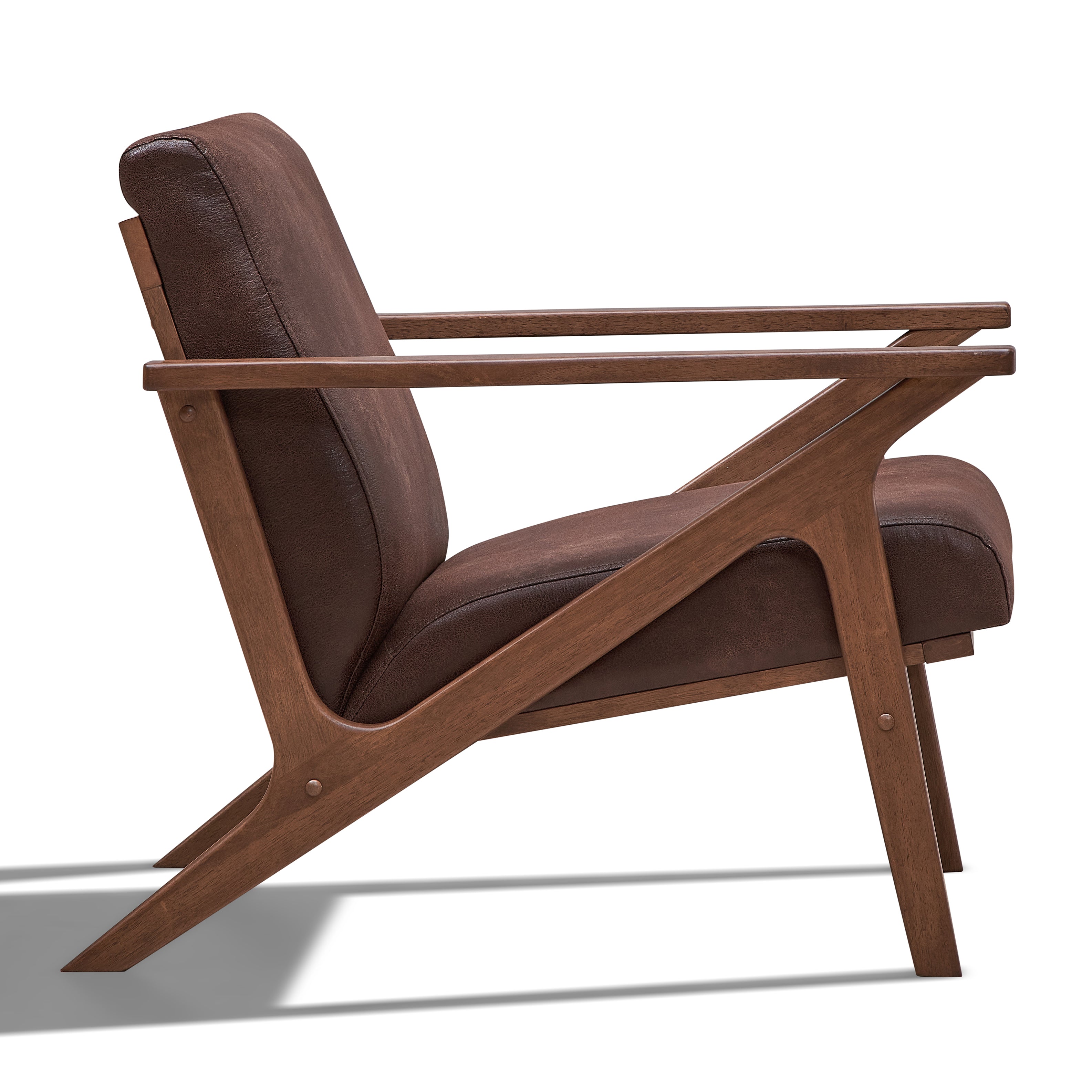 Zola Upholstered Accent Armchair - Brown