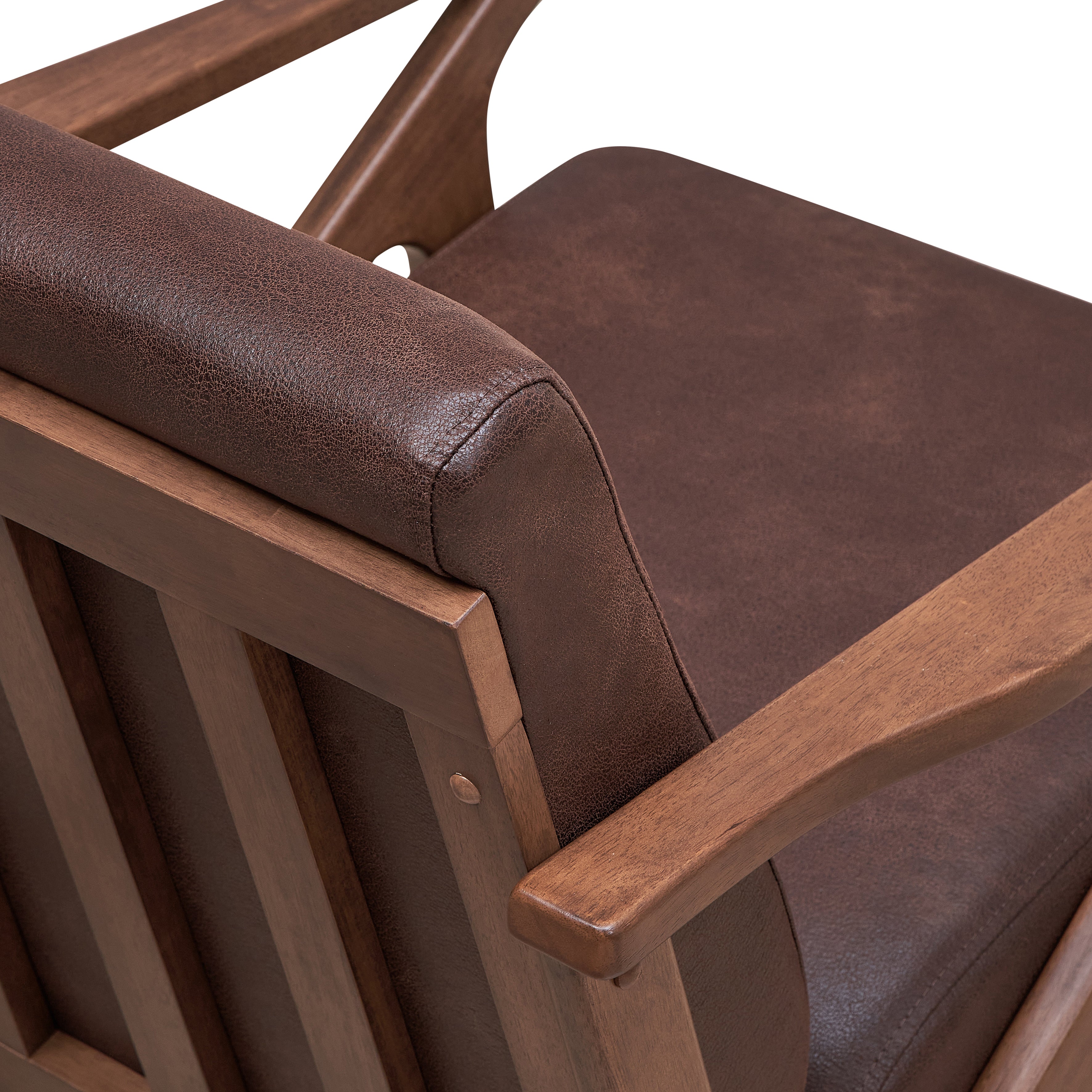 Zola Upholstered Accent Armchair - Brown