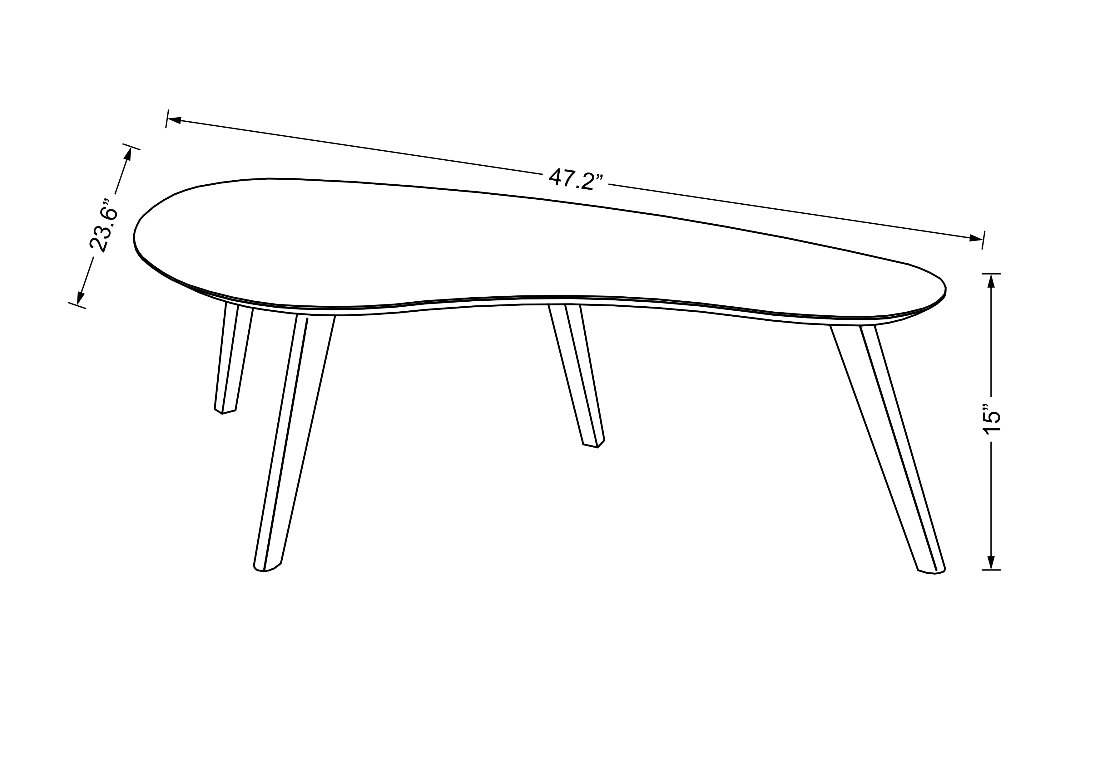 Tulip Coffee Table - Black/Oak