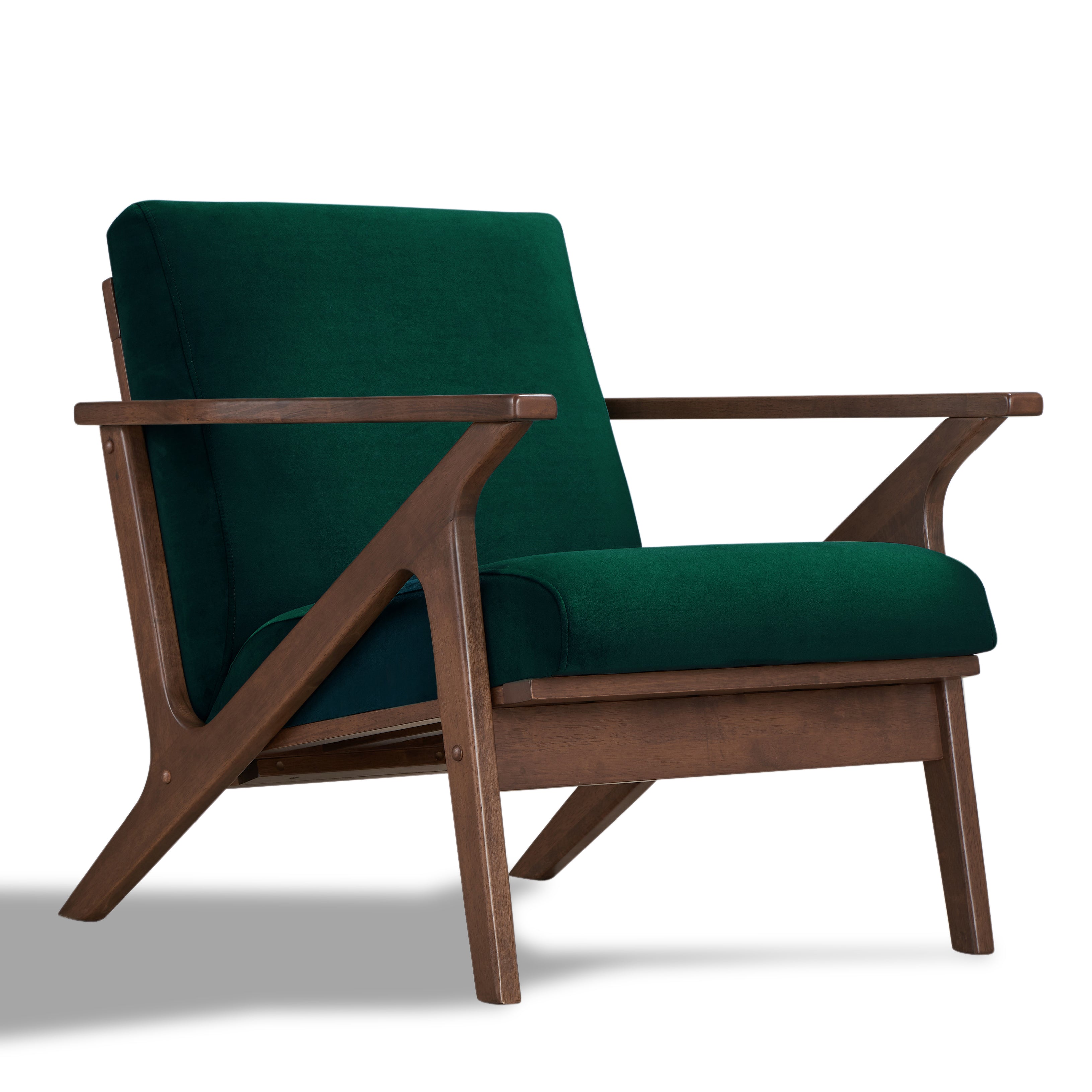 Zola Upholstered Accent Armchair - Green Velvet