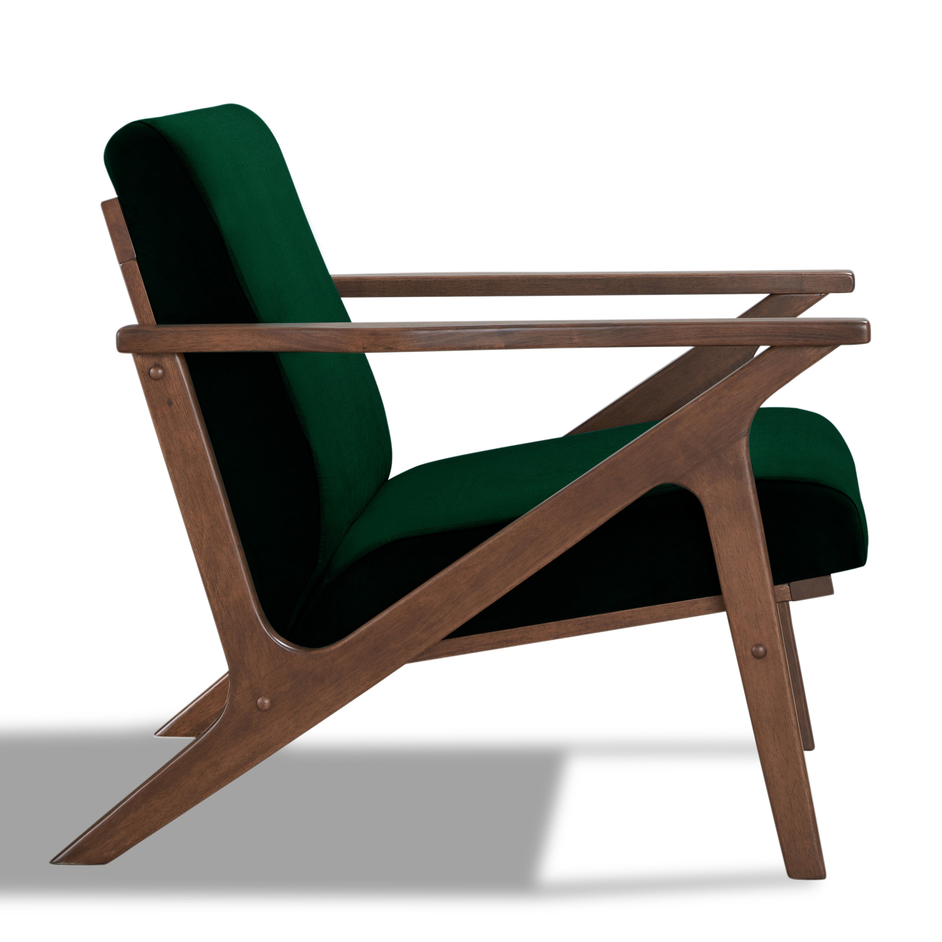 Zola Upholstered Accent Armchair - Green Velvet