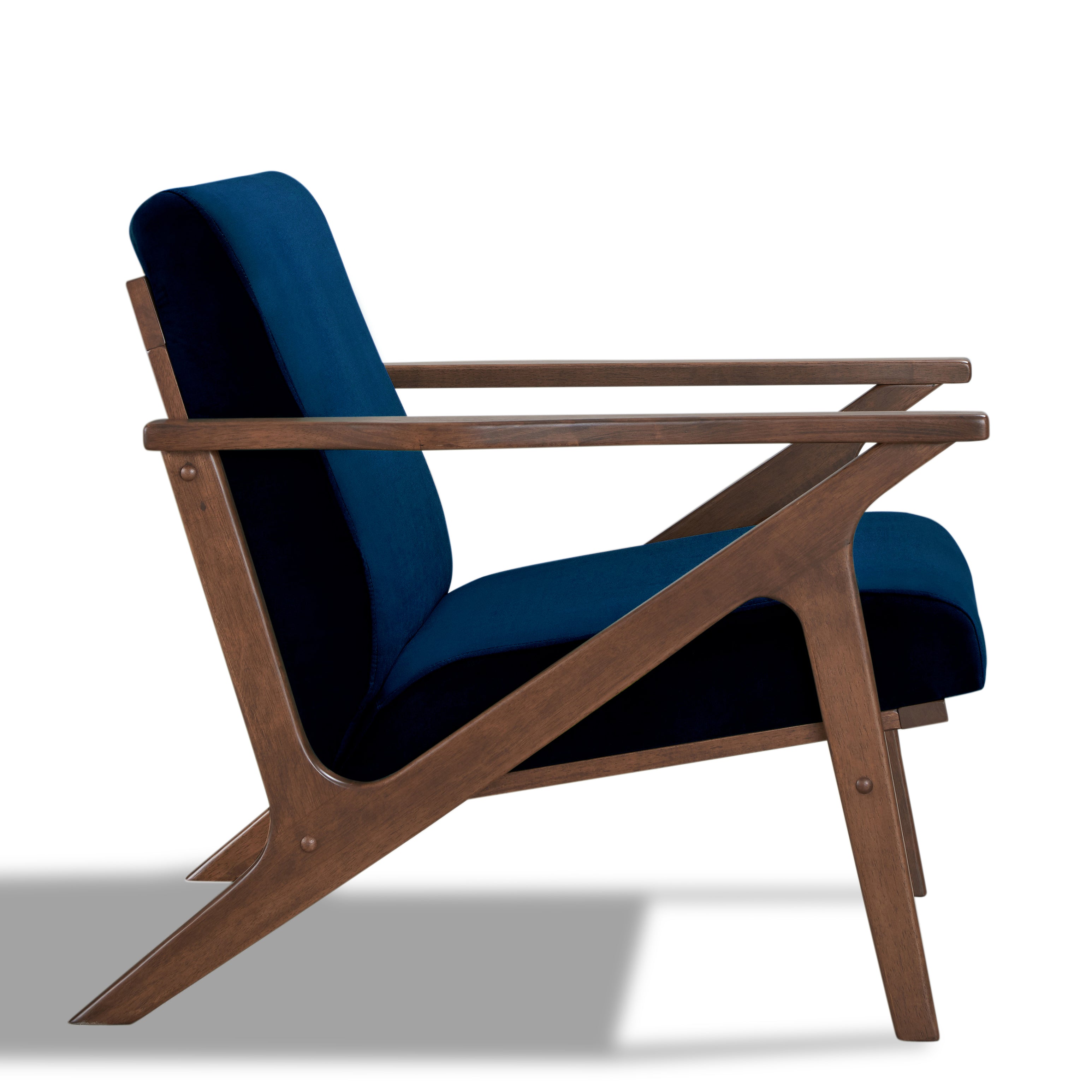 Zola Upholstered Accent Armchair - Blue Velvet