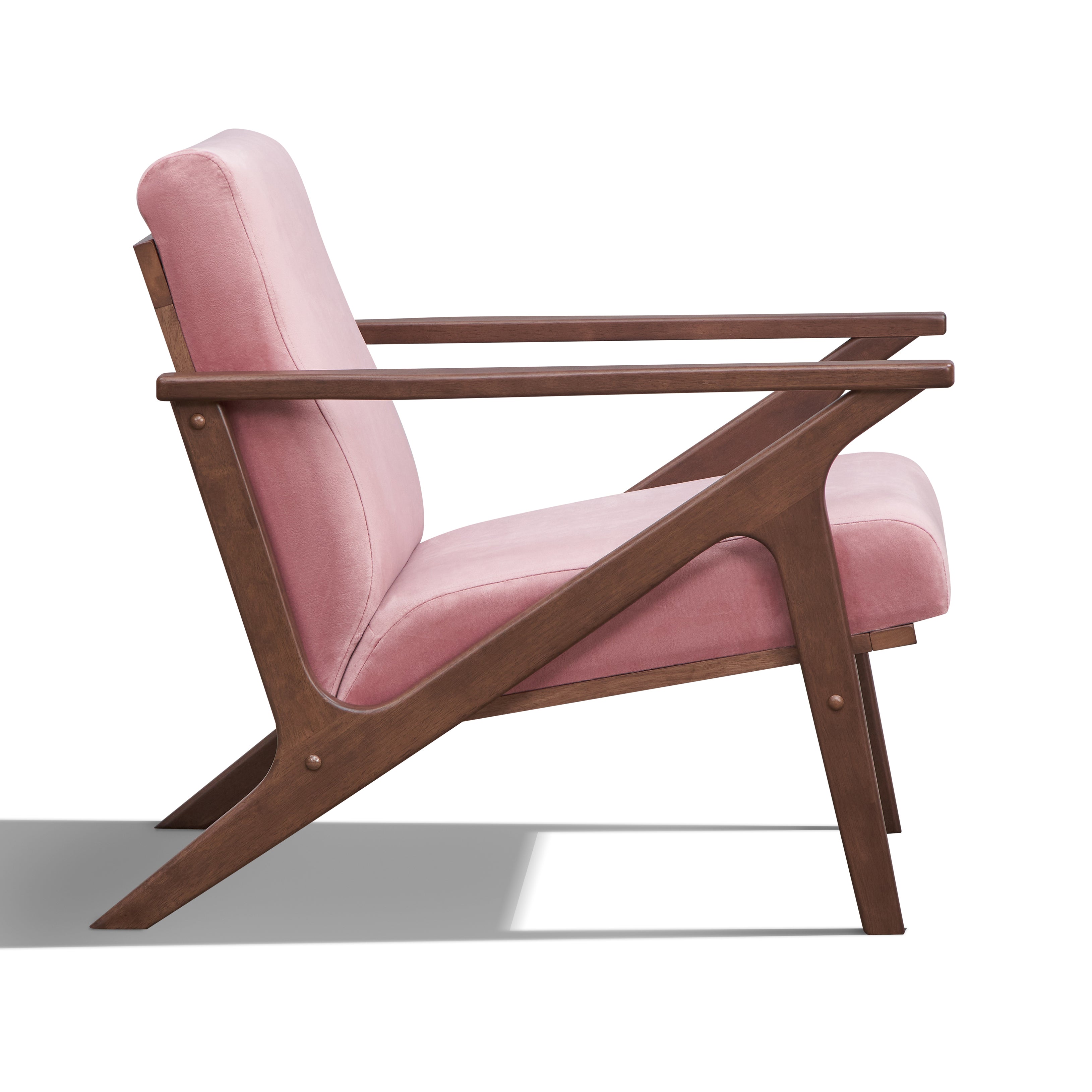Zola Upholstered Accent Armchair - Blush Velvet