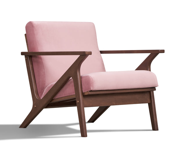 Zola Upholstered Accent Armchair - Blush Velvet