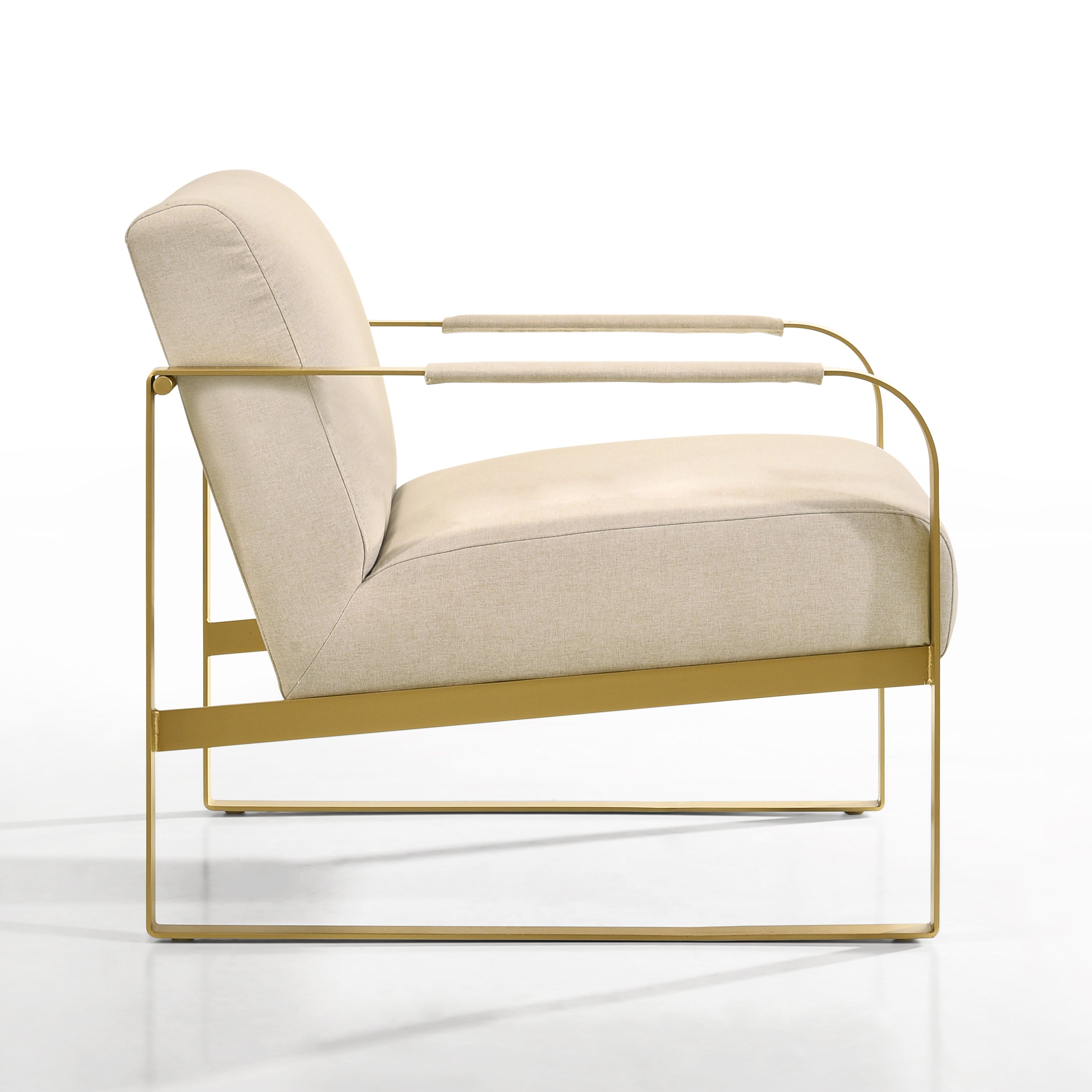 Mason Upholstered Lounge Accent Chair, Beige