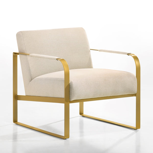 Mason Upholstered Lounge Accent Chair, Beige